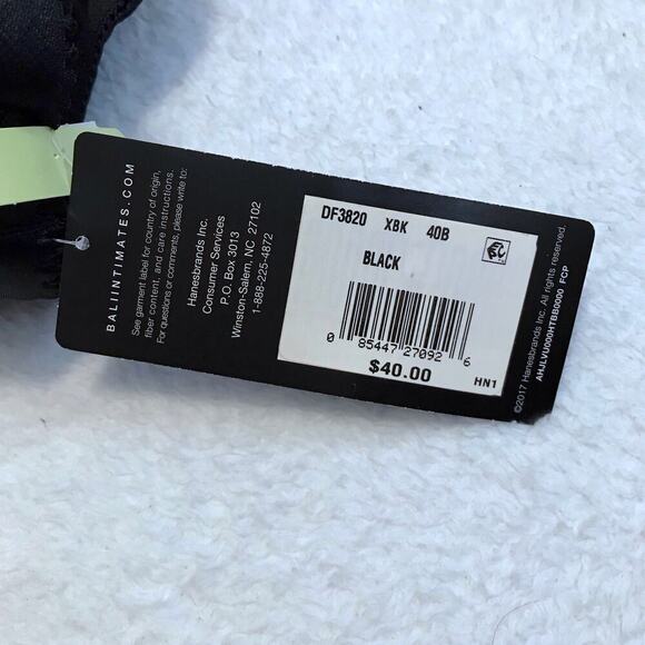 Bali NWT Black Cool Comfort Bra Women 40B - Picture 10 of 13